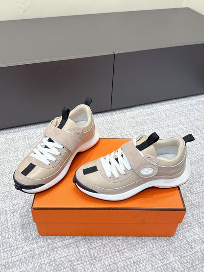 HM 25s Loop Sneaker Beige Galet Suede Lamskin 462190