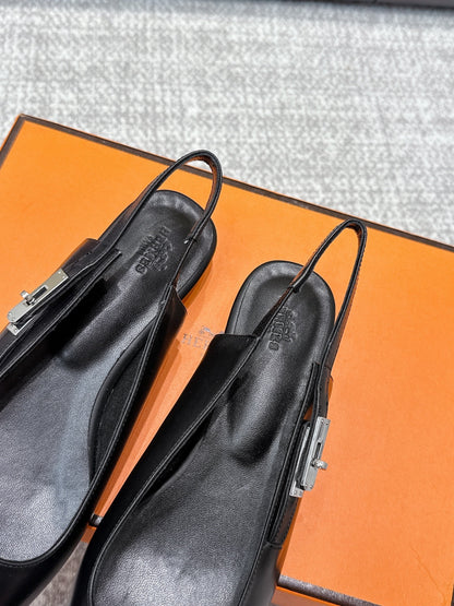 HM Lover Slingback Black Calfskin 461888