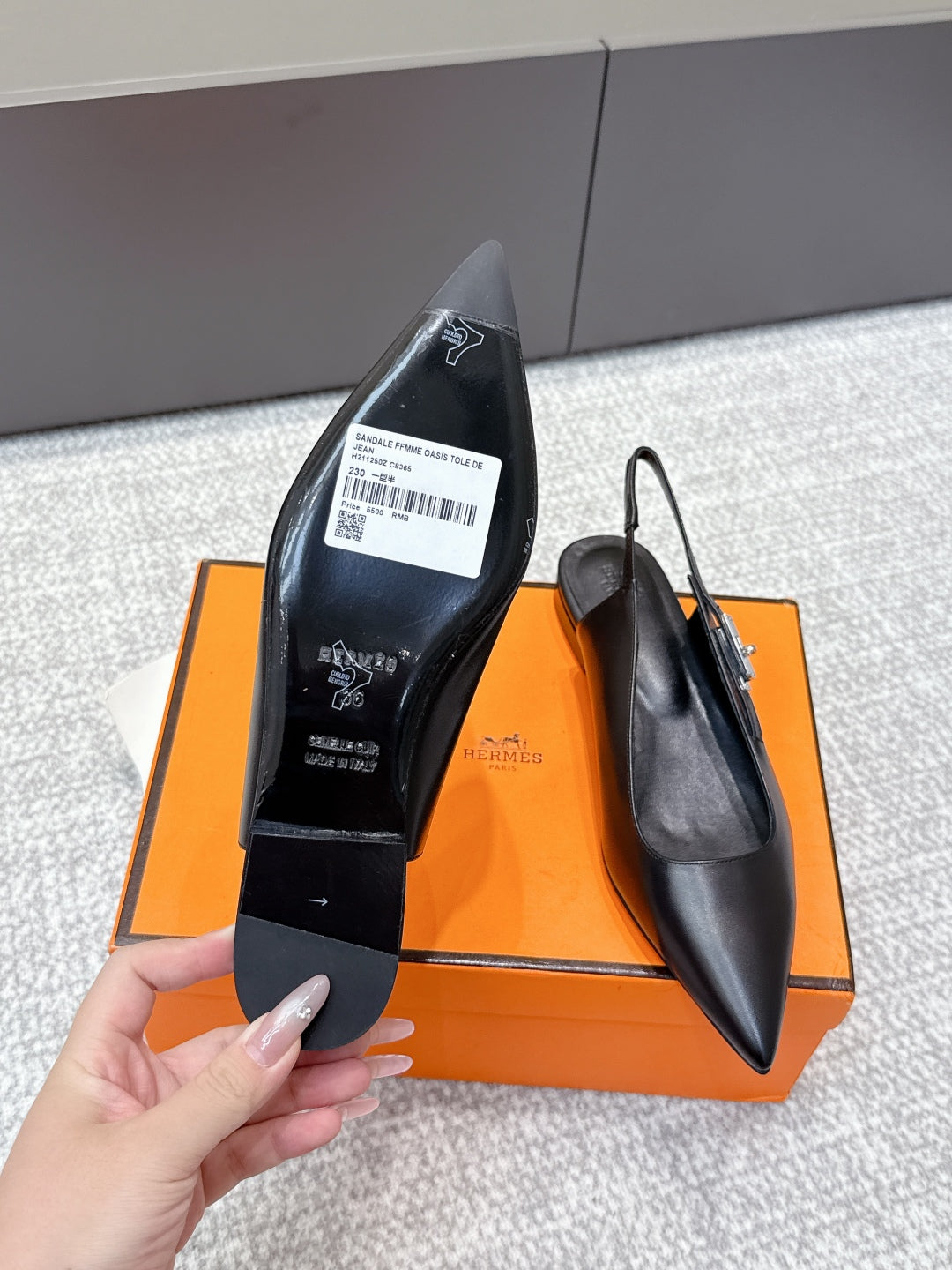 HM Lover Slingback Black Calfskin 461888
