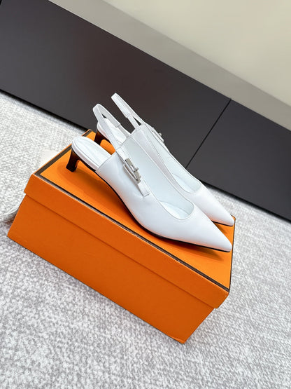 HM Lover Pump 40mm White Calfskin 461893