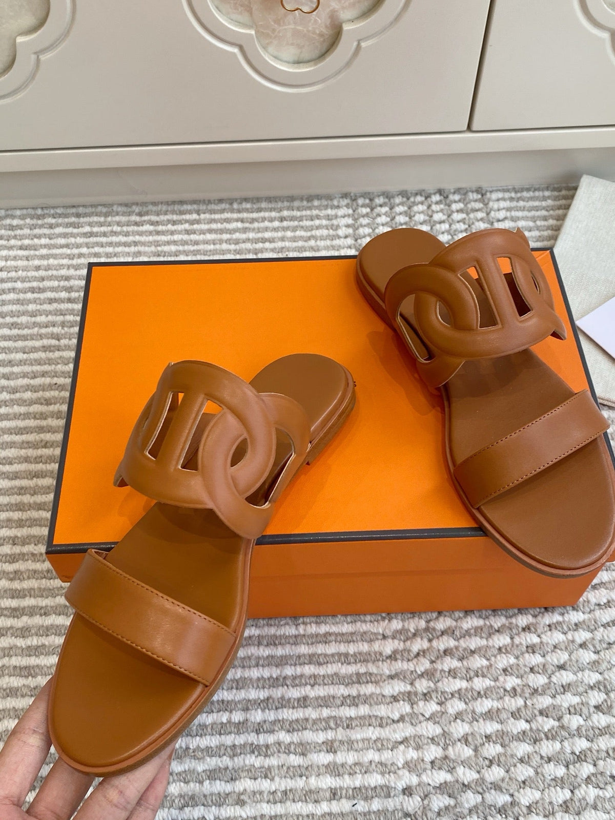 HM Lagune Sandal Tan Leather 776544