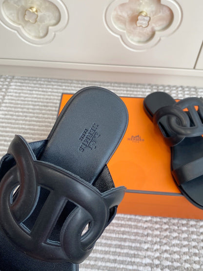 HM Lagune Sandal Black Leather 776546