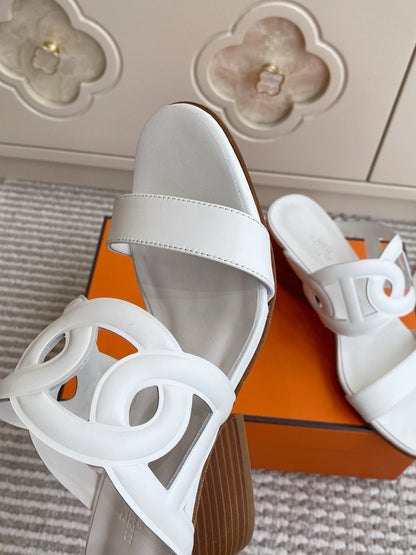 HM Lipari Sandal 7cm White Leather 776549