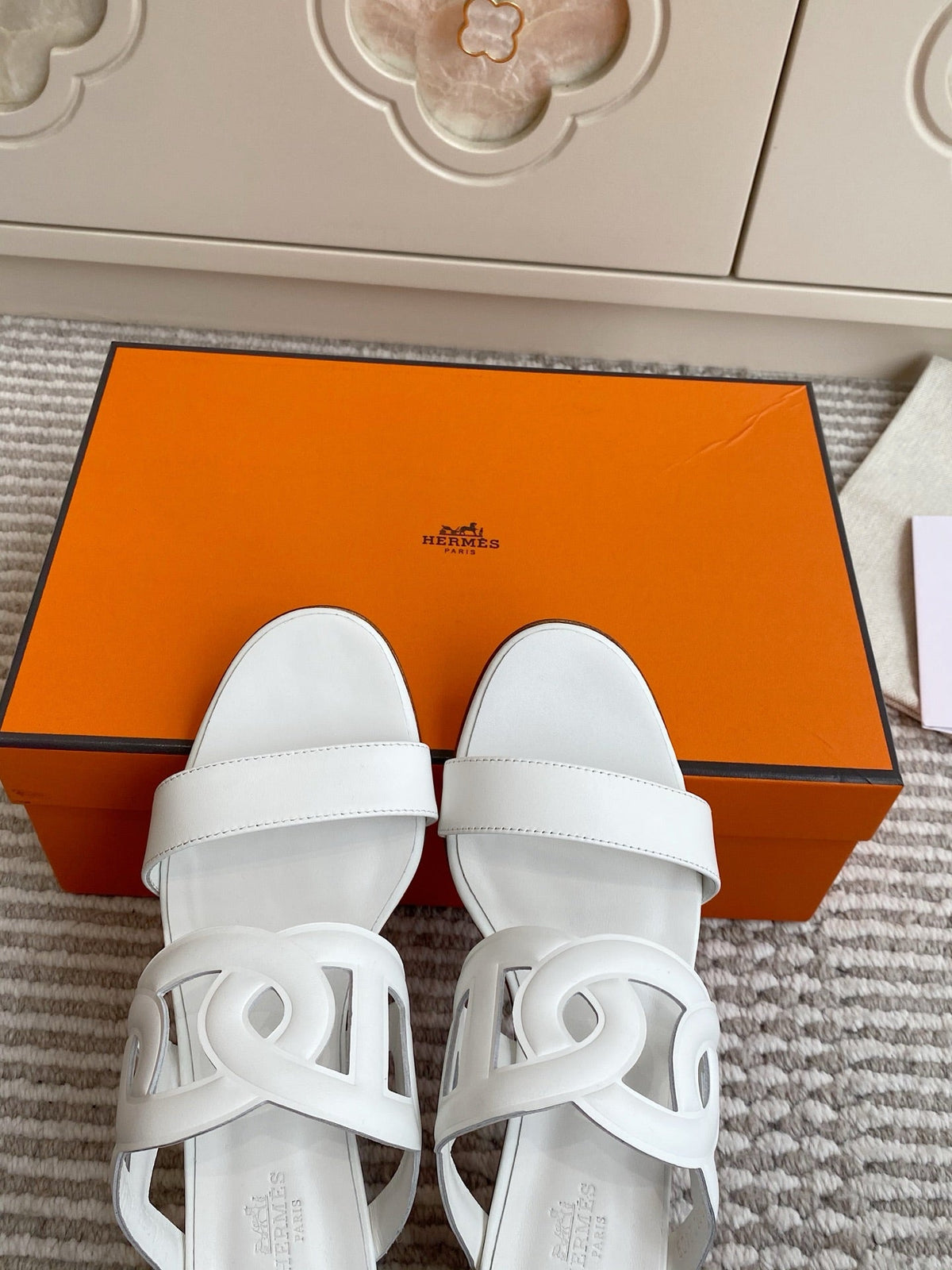 HM Lipari Sandal 7cm White Leather 776549
