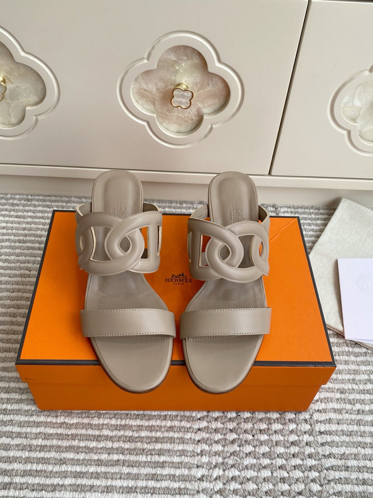 HM Lipari Sandal 7cm Light Taupe Leather 776551