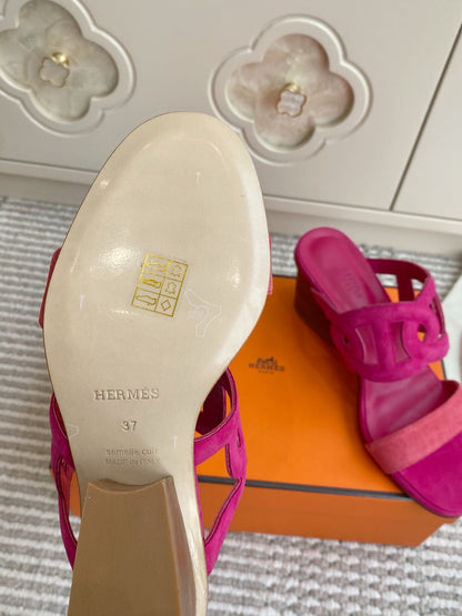 HM Lipari Sandal 7cm Hot Pink Suede 776541