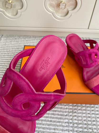 HM Lipari Sandal 7cm Hot Pink Suede 776541