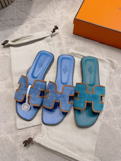 HM 26s Oran Sandal Blue Suede Goatskin 724348