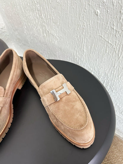 HM Faubourg Loafer 30mm Light Brown Suede 960938