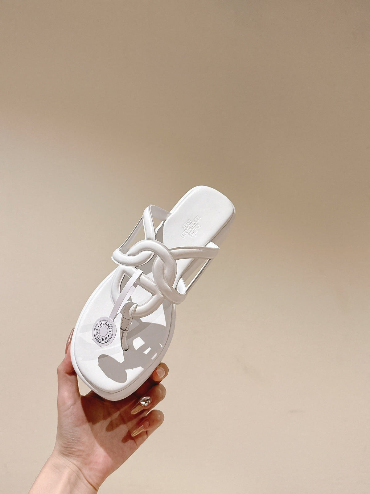 HM  Gipsy  Sandals 50mm White Sheepskin 484756