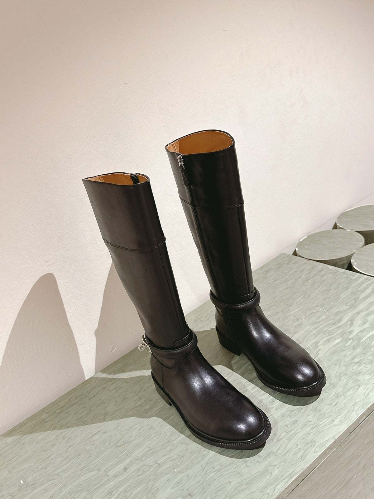 HM 24ss Kelly Martin Long Boots 35mm Black Cowhide 445504