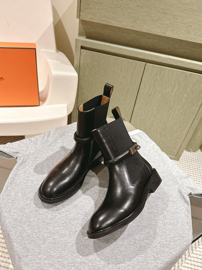 HM 24ss Kelly Martin Short Boots 35mm Black Cowhide 445507