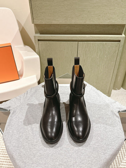 HM 24ss Kelly Martin Short Boots 35mm Black Cowhide 445507