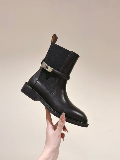 HM 24ss Kelly Martin Short Boots 35mm Black Cowhide 445507