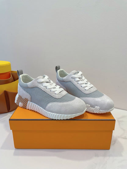 HM Bouncing sneaker Beige Grey Fabric with Suede 212281