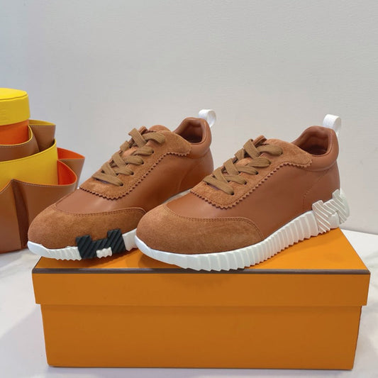 HM Bouncing sneaker Bronze Brown Calfskin and Suede 212287
