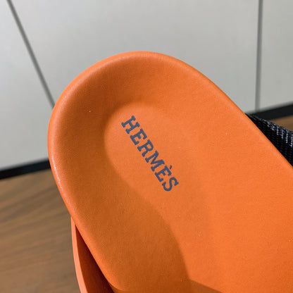 HM Kazimir Sandal Orange Black Frabic Calfskin 294011