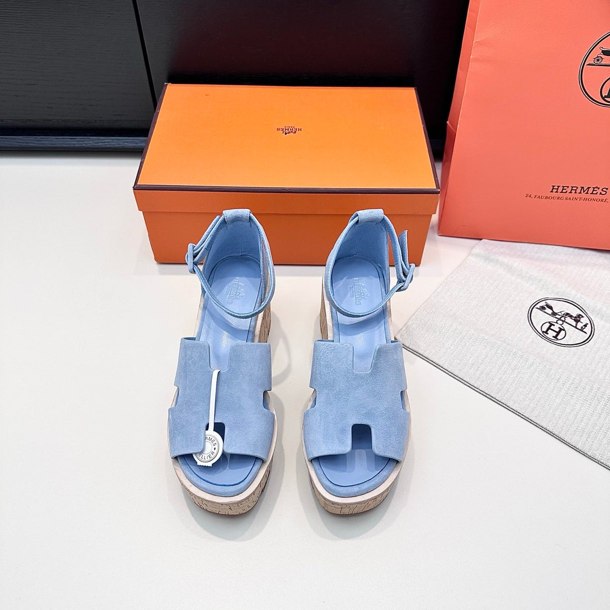 HM Luce 30 Sandal 65mm Light Blue Suede 622760