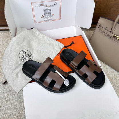 HM Chypre Sandal Black Coffee Leather 862401