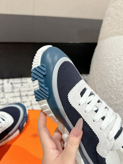 HM Sneaker In Charcoal Blue Mesh Fabric 985314