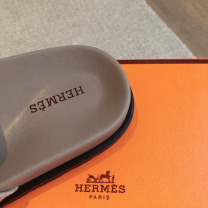Empire Sandal Taupe Lambskin Suede Goatskin