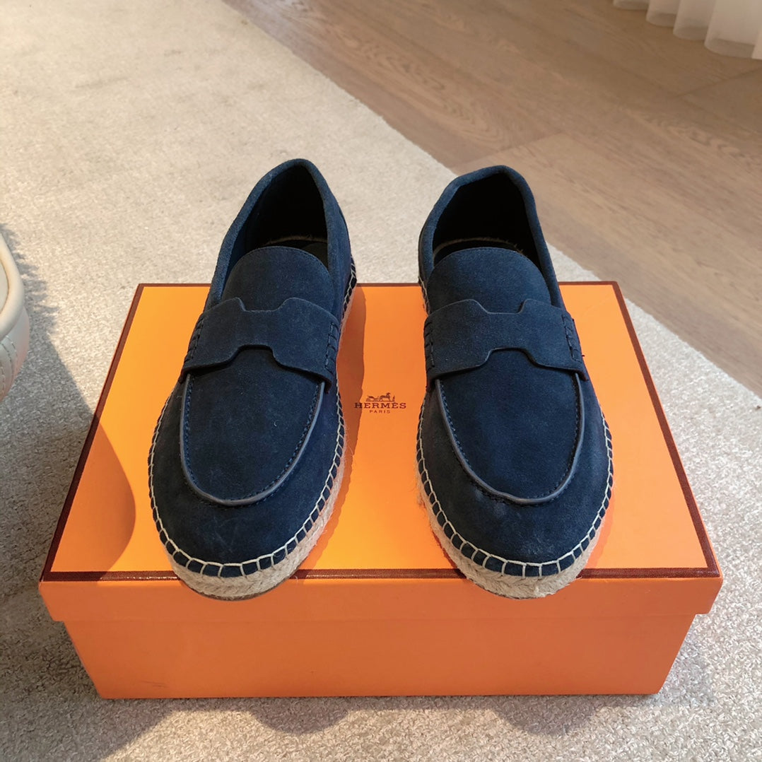 HM Trip Espadrille Marine Blue Suede