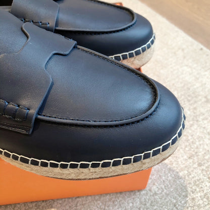 HM Trip Espadrille Dark Blue Calfskin