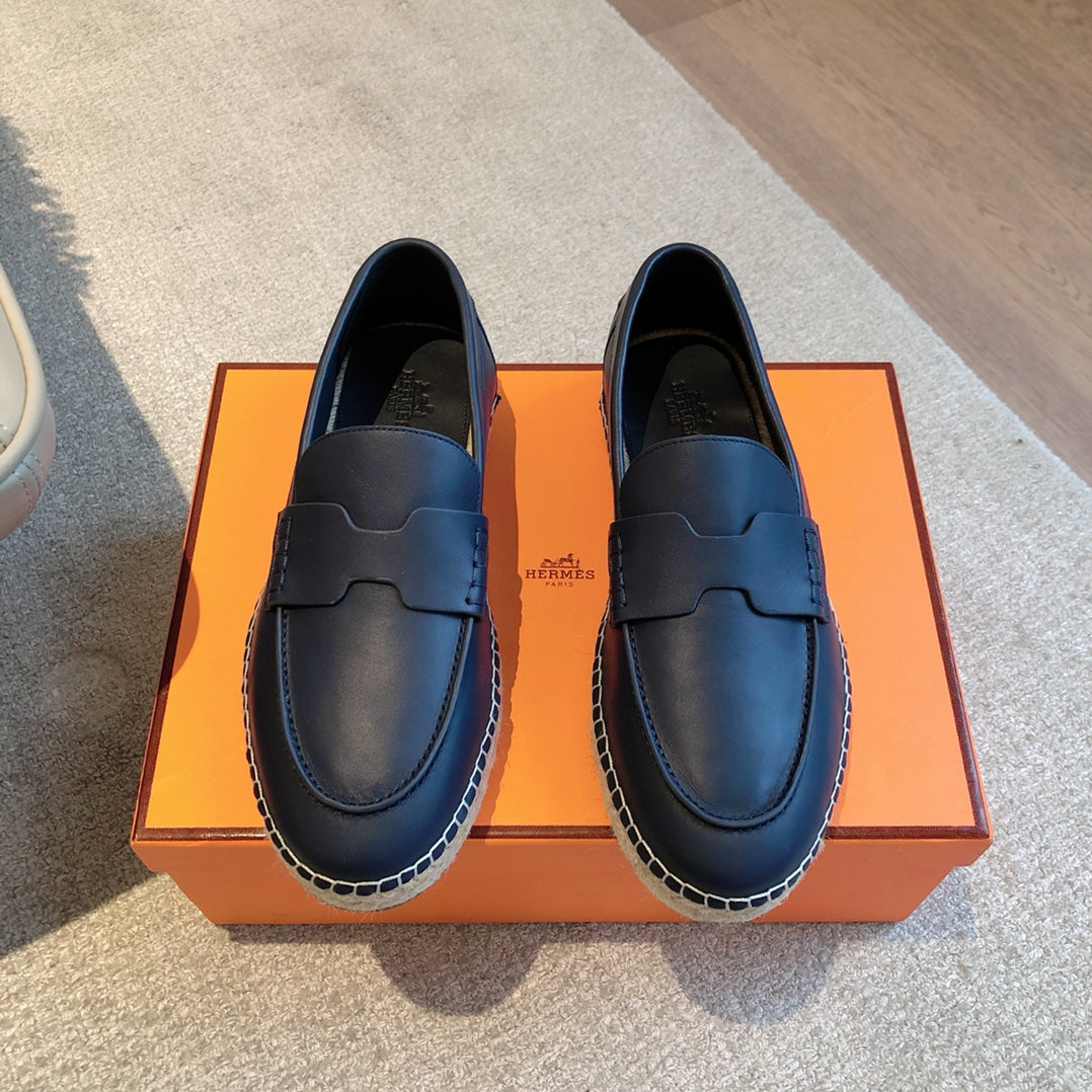 HM Trip Espadrille Dark Blue Calfskin