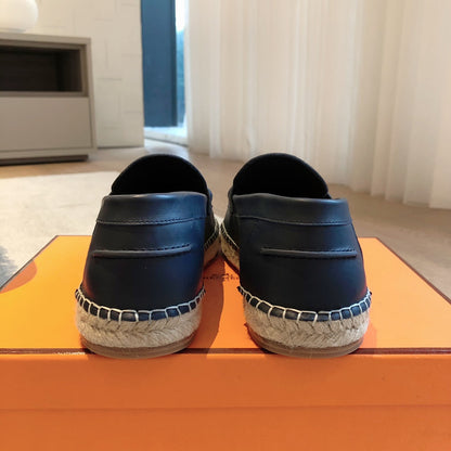 HM Trip Espadrille Dark Blue Calfskin
