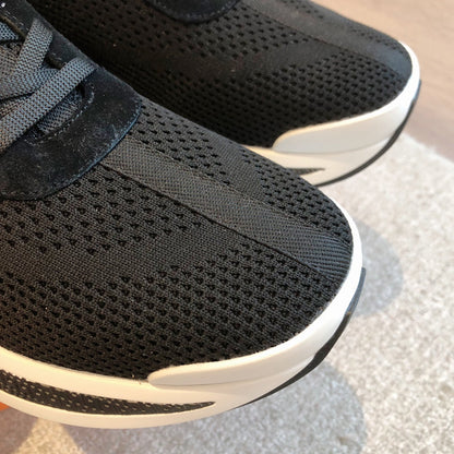 HM Heros Sneaker In Black Mix White Calfskin And Mesh Fabric  970870