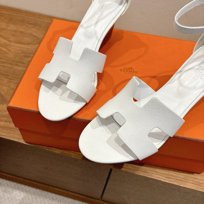 HM Encens Sandal 50mm White Calfskin 429015