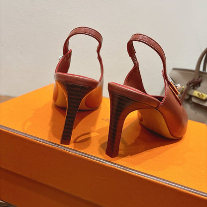 HM Lover Pump 80mm Brown Calfskin 429024