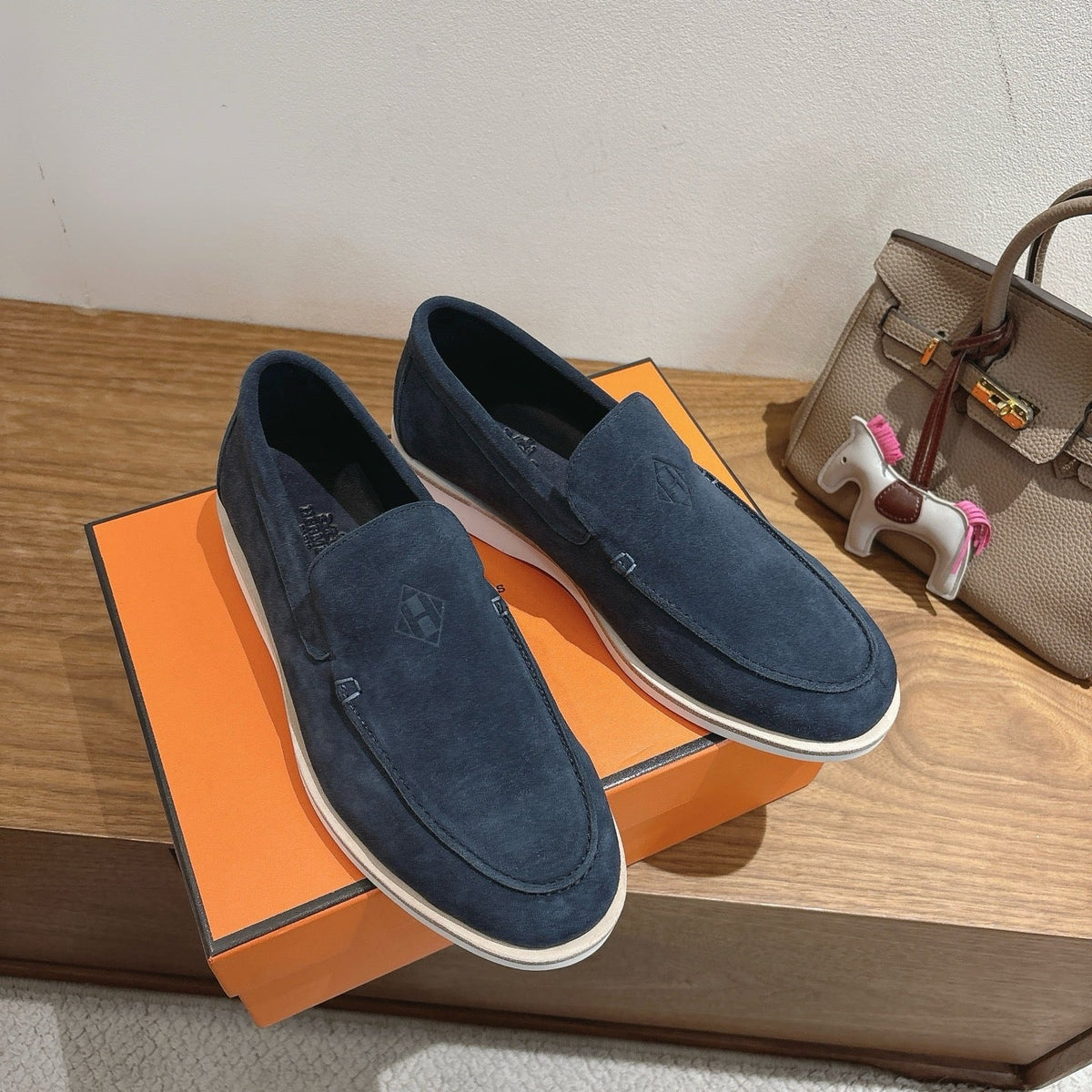 HM Impact Loafers Charcoal Blue Suede 526165
