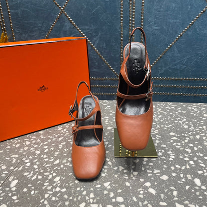 HM Jackie 80 Pump Brown Cowhide 962917