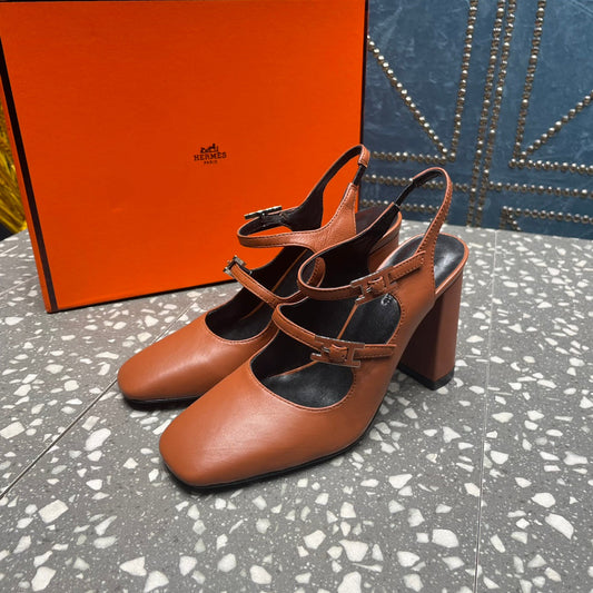 HM Jackie 80 Pump Brown Cowhide 962917