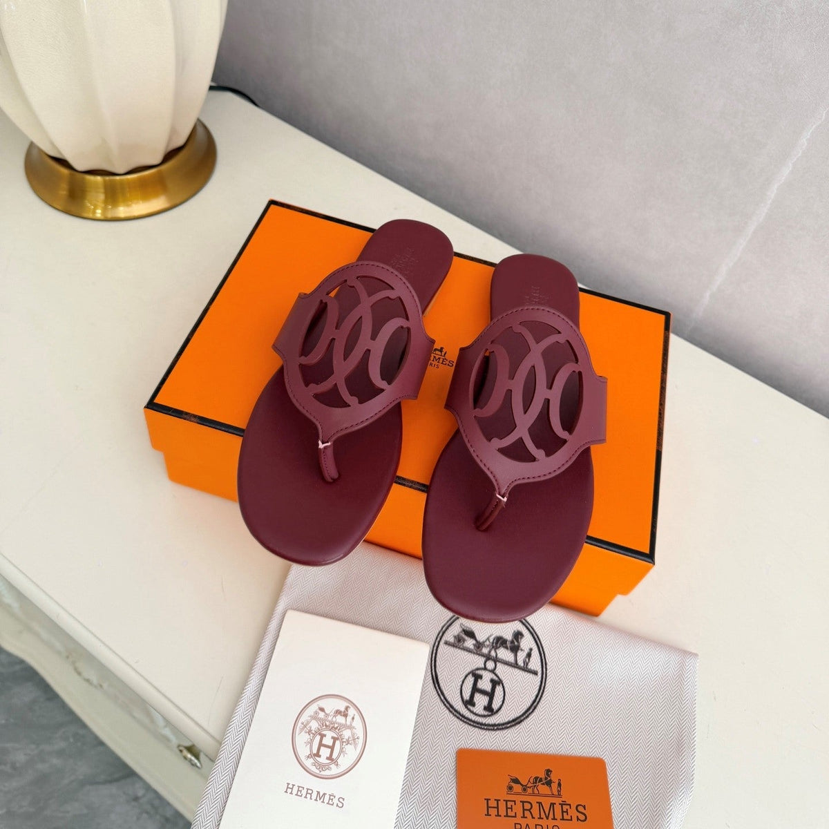 HM Mage Sandal Burgundy Lambskin 605909