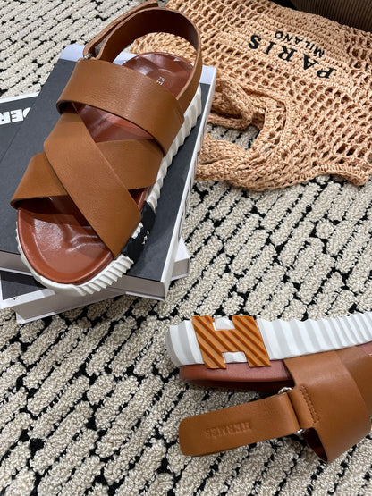 ELECTRIC SANDAL CHOCOLATE CALFSKIN
