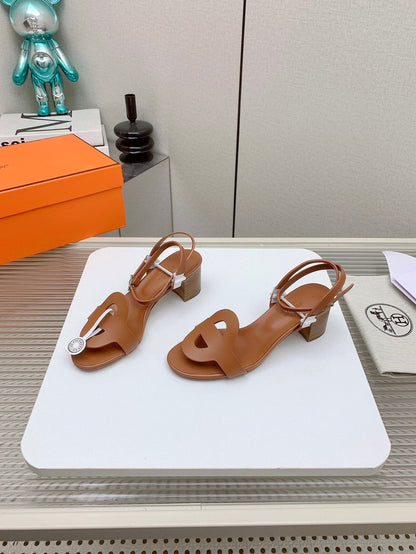 HM Juliette 60 Sandal In Brown Lambskin 106181