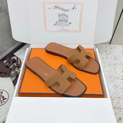 HM 26ss Oran Sandals Brown Suede Sheepskin 625138