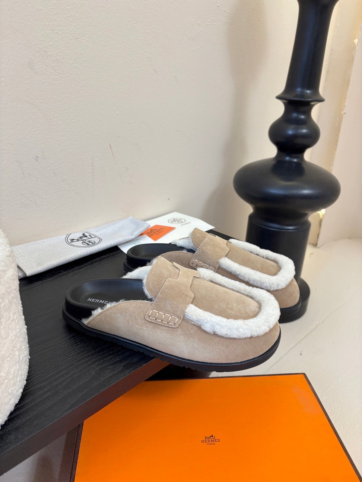 HM slippers birkenstocks taupe suede 478429