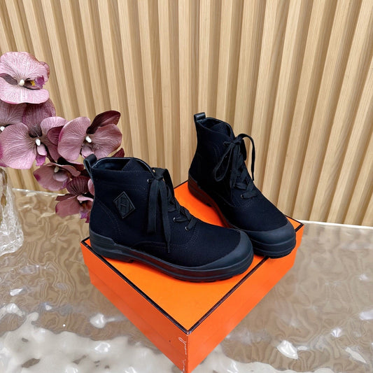 HM Kooler Ankle Boot Dark Navy Blue Canvas 498193