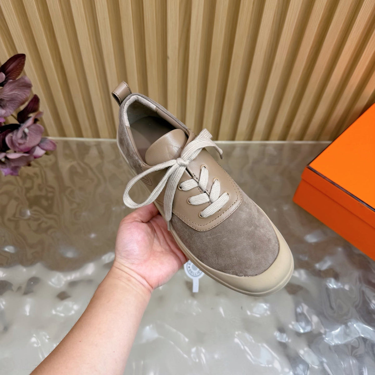HM Kool Oxford Shoes Taupe Suede Sheepskin 589183
