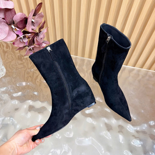 HM Leonie Ankle Boots 7cm Black  Suede 589198