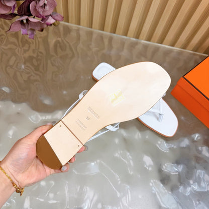 HM Miss Flip-Flops White Calfskin 589202