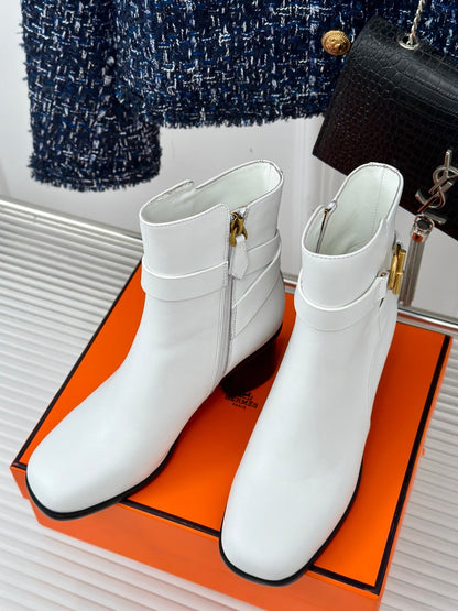 jill 60 ankle boot white calfskin