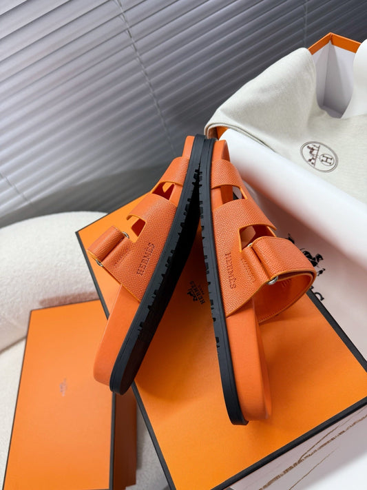 HM Chypre Sandal Orange Calfskin 205480