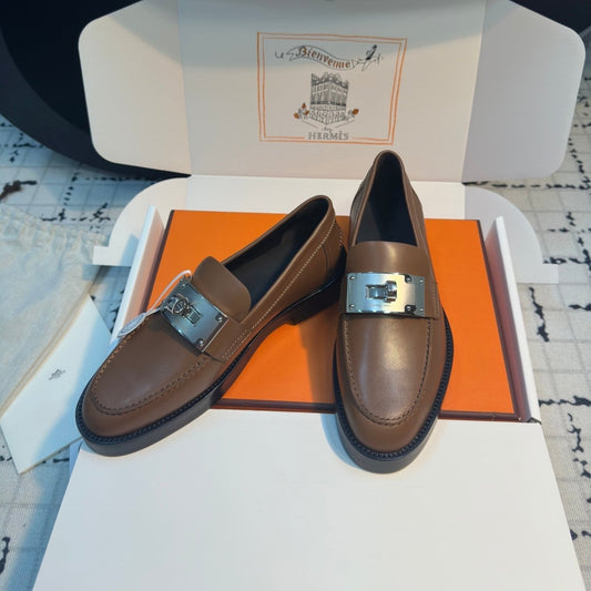 HM Hot Loafer 30mm Brown Coffee Cowhide  970665