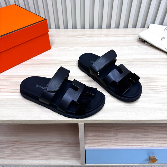 HM Chypre Sandal In Black Cowhide And Suede  968869