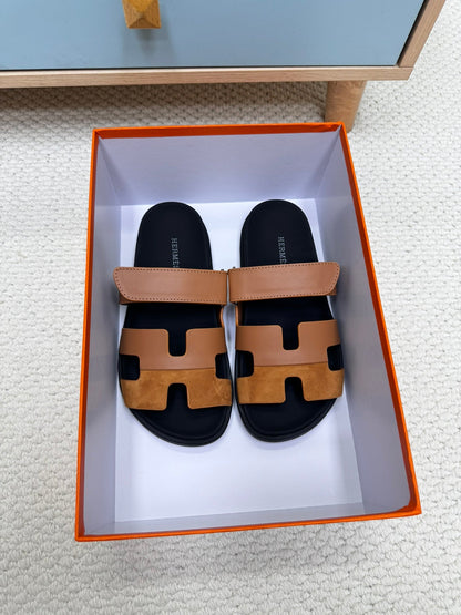 HM Chypre Sandal In Brown Mix Black Cowhide And Suede 968870