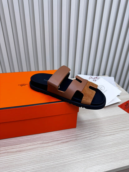 HM Chypre Sandal In Brown Mix Black Cowhide And Suede 968870